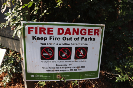 Fire Danger sign - wildfire hazard zone